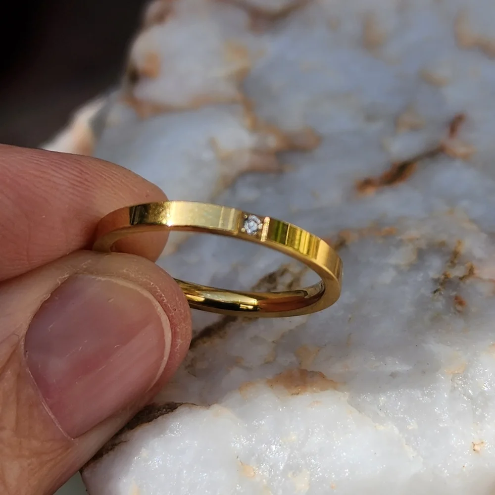 FP Desigher Mikal Winn Minimalist Jewelry Ring 14K Gold Plated Hypoallergenic